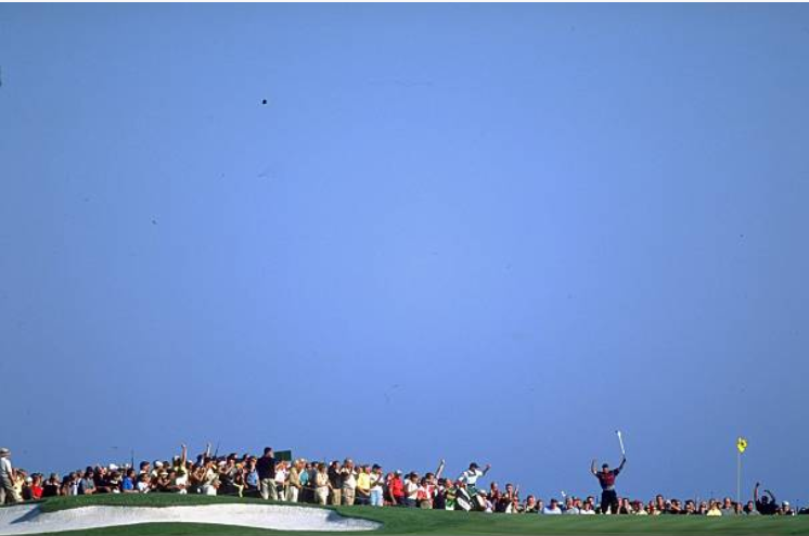 Tiger in front of the public, Amex, 11 tee
