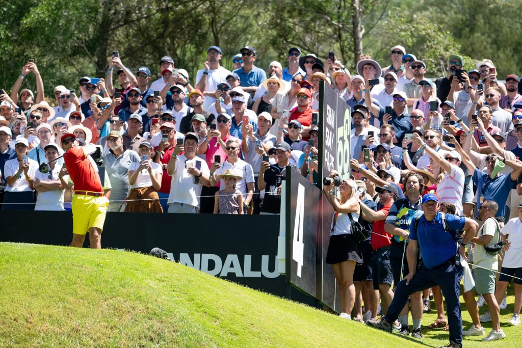 LIV Golf Andalucía Fireballs GC Captain Sergio Garcia shoots from the 4th in the final round of LIV Golf Andalucía 2024